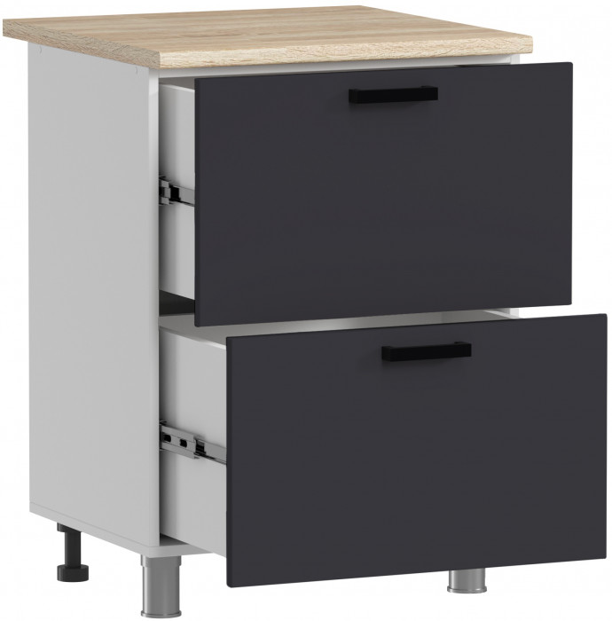 МК Аленушка Н2Я 600 Лаванда Сталь, скоба черный (без столешницы)