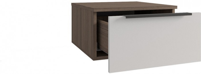 МС Роза Тумба прикроватная (Ройс)+ ручка скоба (Орех Франклин карамель/Белый Софт)