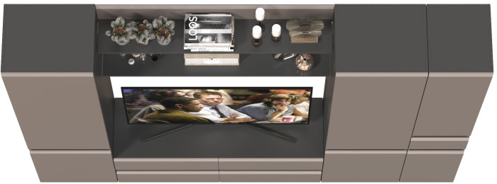 Сидней Комплектация № 063, корпус: антрацит/фасады: МДФ веллюто капучино