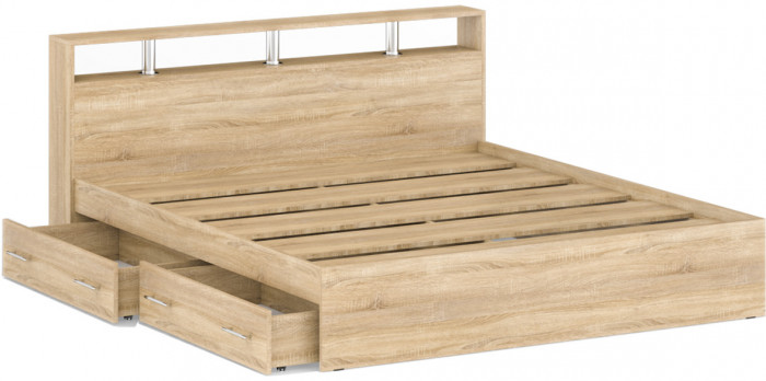 Камелия Кровать с ящиками 1800, дуб сонома