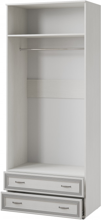 Ливорно Шкаф 2-х ств. с зеркалом ЛШ-23 ясень анкор светлый патина серебро