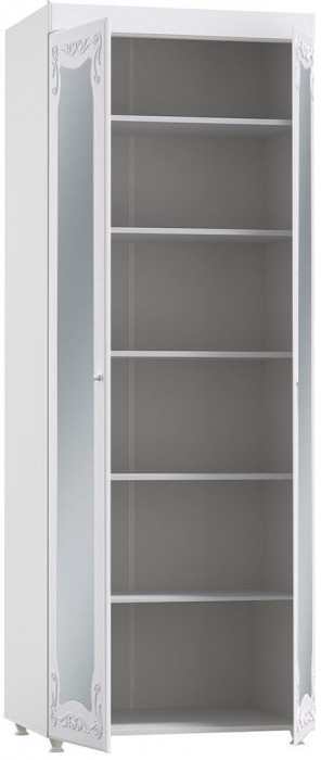 Шкаф 2-х дверный с зеркалами (гл.410) Италия ИТ-43 белое дерево