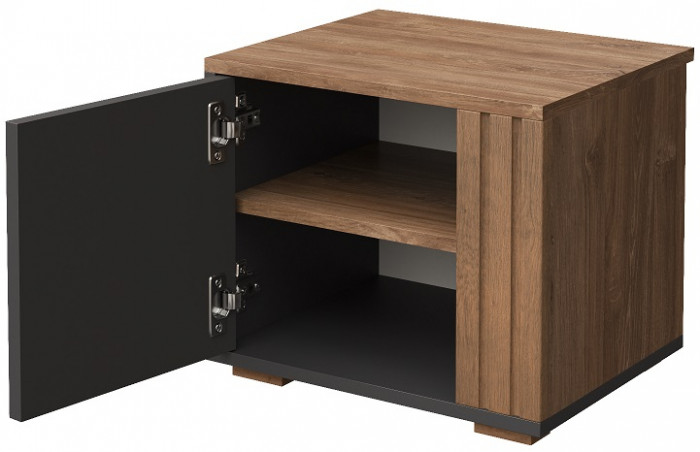 Тумба прикроватная (левое исп.) "Каен" - Дуб стирлинг/Антрацит