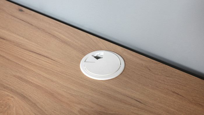 Стол компьютерный Комфорт 12.71, цвет гикори рокфорд натуральный/дымчатый зелёный, ШхГхВ 116,7х60,2х165,4 см., НЕ универсальная сборка