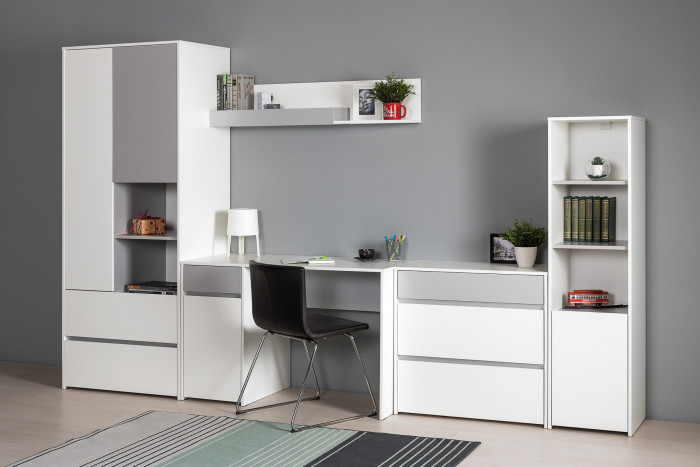 Торонто Компоновка № 01, белый шагрень/стальной серый