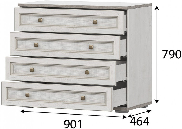 Александрия КМ-102 Комод Серия 3 Сосна Санторини Светлый