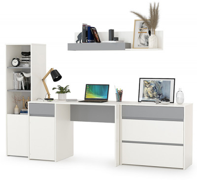 Торонто Компоновка № 02, белый шагрень/стальной серый