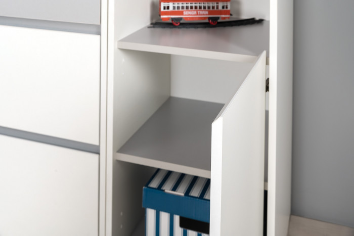 Торонто Компоновка № 02, белый шагрень/стальной серый