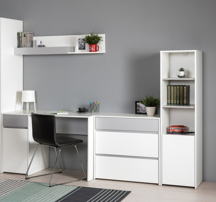 Торонто Компоновка № 02, белый шагрень/стальной серый