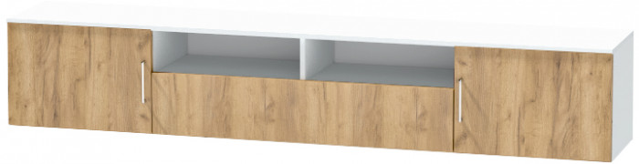 Тумба-3 под ТВ подвесная "Иннэс-7", Белый/Крафт золотой