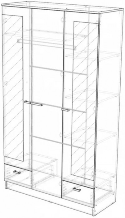 Адель Шкаф 1,2 (Дуб Вотан / Белый глянец)