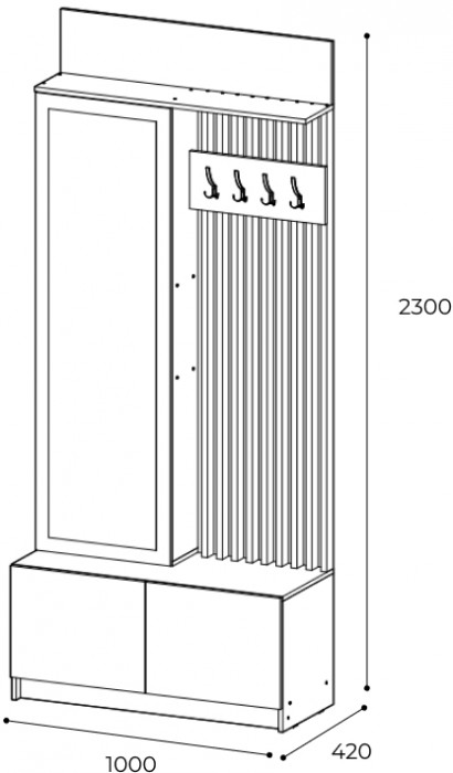 Вешалка Стоуби, дуб крафт/графит