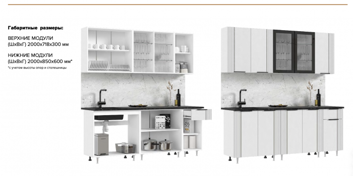 Кухня Виктория 2,0м Пластер индиго/графит