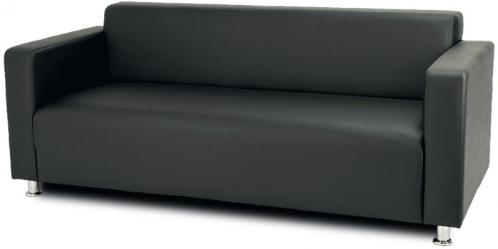 Диван прямой Томи, 180 см, экокожа, черный