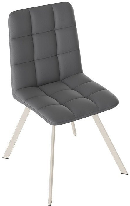 Бруно Стул (паук Т2) (Черный муар матовый/Кожзам Серый)