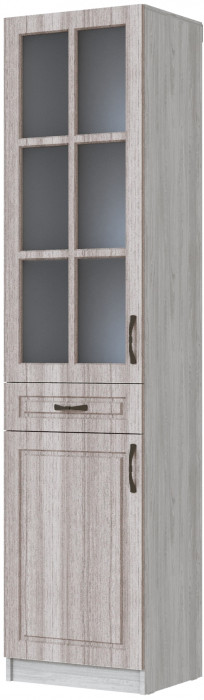 Пенал-витрина Апполия, Ясень анкор светлый/Сандал белый