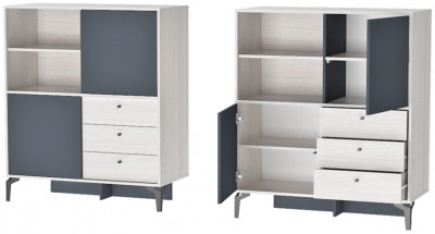 Лион Комод К-1 - Ясень Анкор Св.\Графит