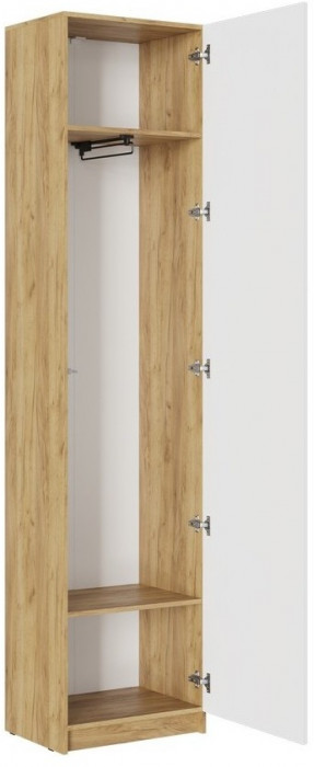 Модульная прихожая Бостон МДФ композиция 3 (Белый глянец, Дуб Крафт Золотой)