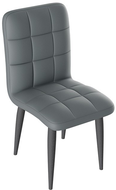 Франк ДП 2-17 Стул (конус) (Черный матовый/Кожзам Серый)