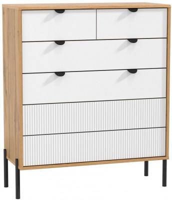 Комод 72.08 Кензо Дуб Вотан / Белый глянец снег