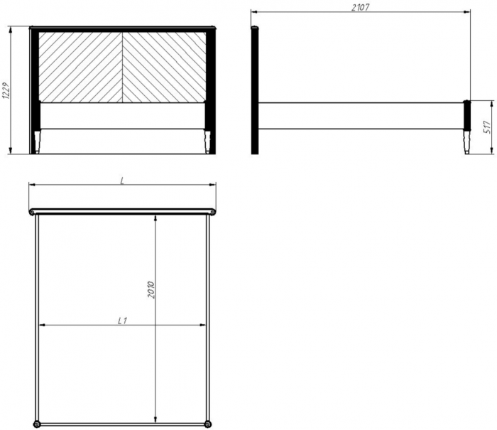 Модульная спальня "Тиволи" из массива дуба, набор 1 - Латте (лак)