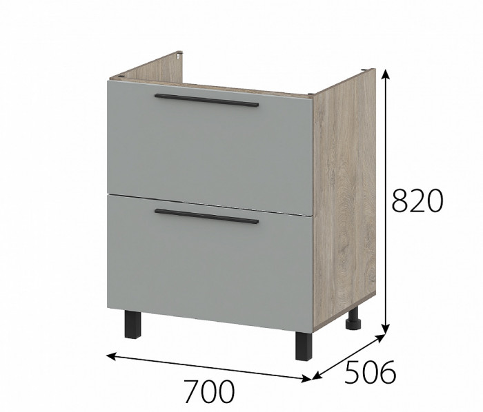 КГ Этна Стол под мойку 7м2я Софт грей