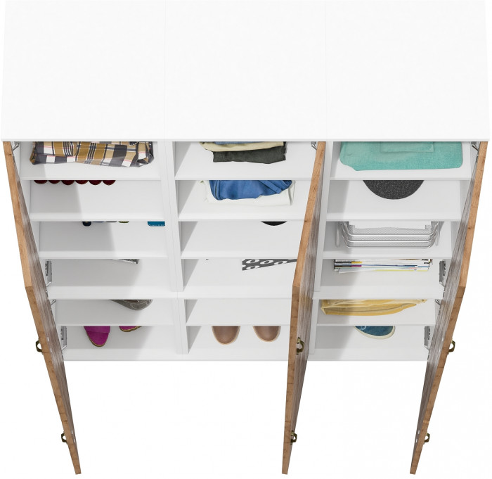 Лидер-8 Пенал МД 22Б 3 шт., белый шагрень/крафт золото