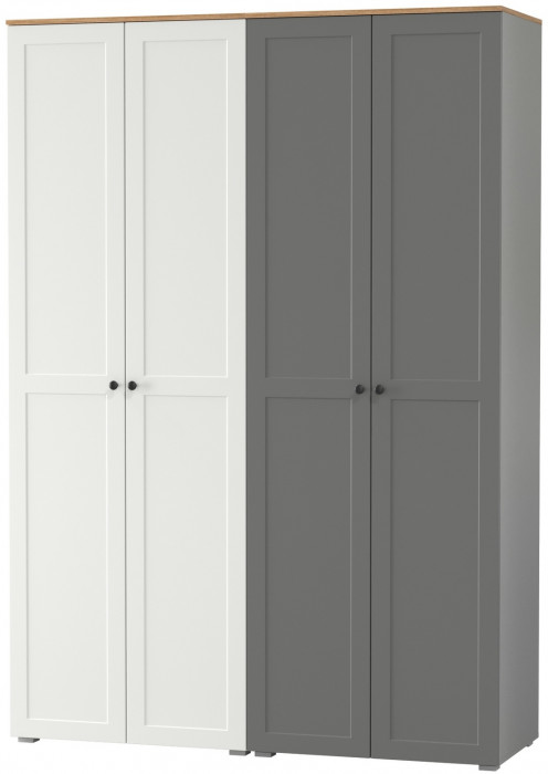 Остин 13.224 Шкаф 2 шт., белый шагрень/серый графит/дуб крафт золотой