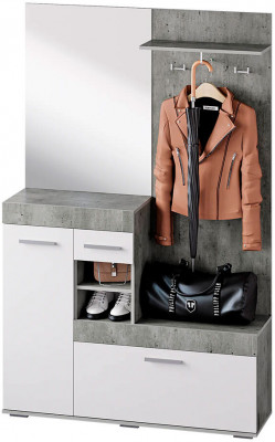 Прихожая &quot;Инстайл&quot; метрополитан грей/белый