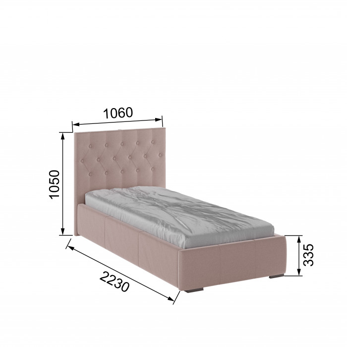 Октавия Кровать интерьерная 900 пыльная роза ромб, ортопед