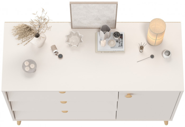 Афина Спальня 4-44901М1к.с. Комод с дверкой и тремя ящиками, кашемир серый