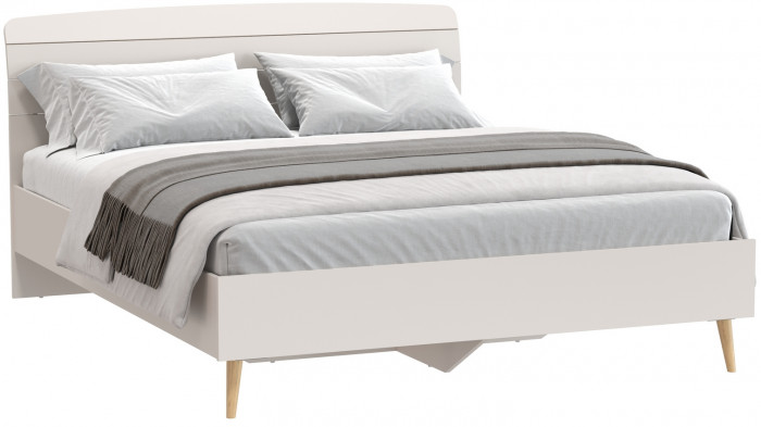 Афина Спальня 4-22901М1к.с. Кровать 1600, цвет кашемир серый, ШхГхВ 164,6х210,2х95,6 см., сп.м. 1600х2000 мм, б/м, основание есть - фанера, ножки: тик