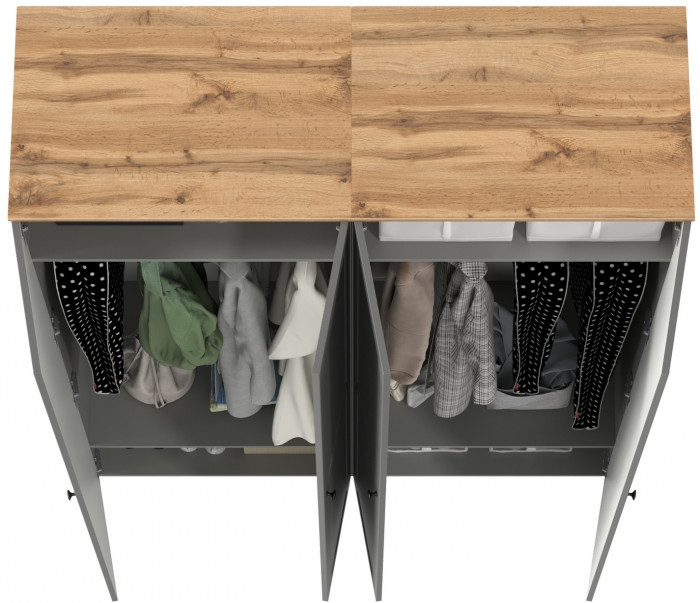 Остин 13.224 Шкаф 2 шт., серый графит/дуб крафт золотой