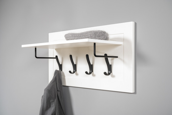 Остин Прихожая 47, цвет белый шагрень/дуб крафт золотой, ШхГхВ 240х54,3х229,6 см., универсальная сборка