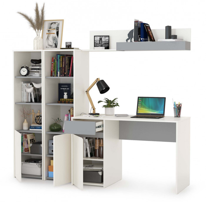 Торонто Компоновка № 06, белый шагрень/стальной серый