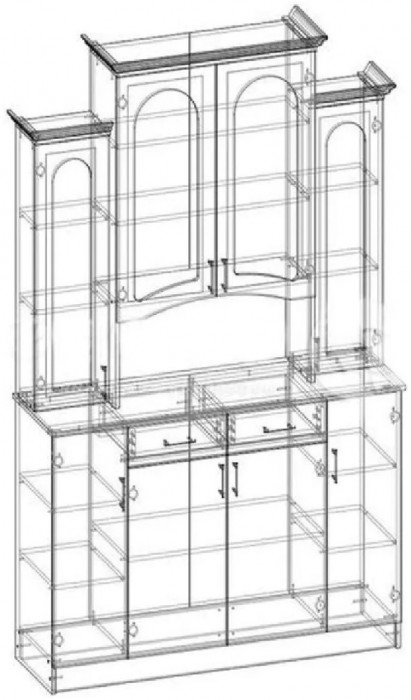 Буфет Констанция 4-х створчатый (Белый матовый)