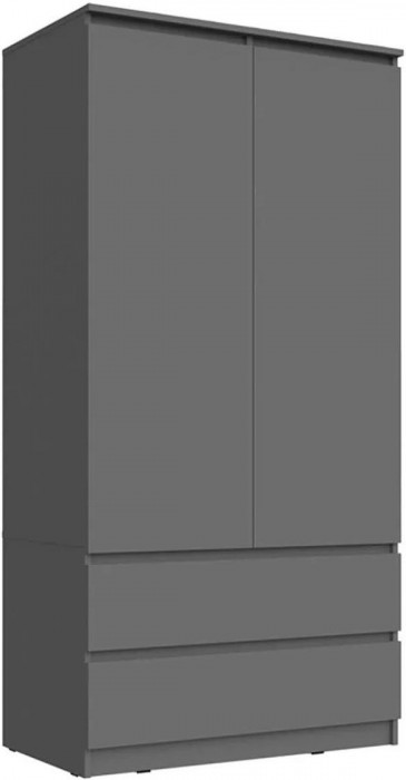 Челси Шкаф 2-х створчатый комбинированный (Белый глянец, Белый)