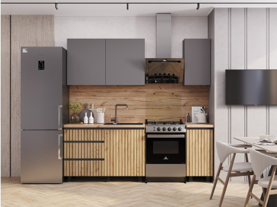 Кухня Шерлок 1,6 м, крафт, графит