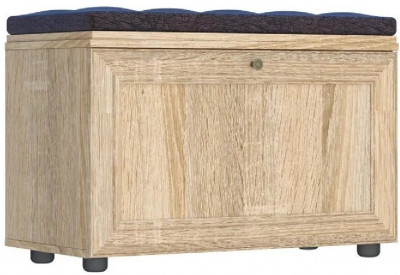 Оскар 7А Тумба для обуви, сонома/к/з черно-коричневый