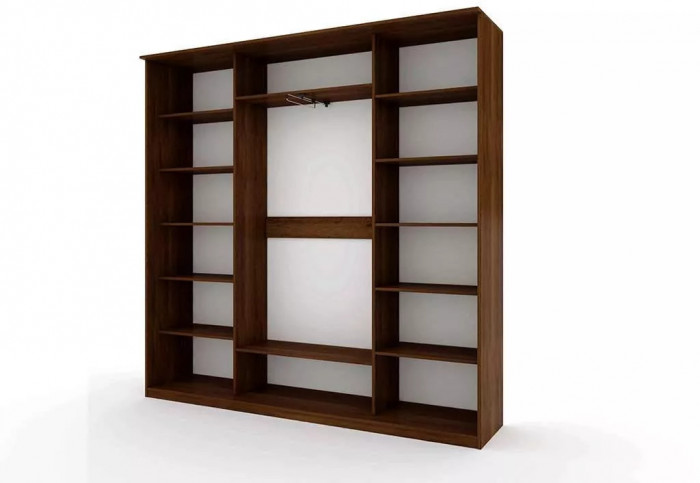 Шкаф купе Модерн 2362х450 4-х дверный 3-х секционный фотопечать №4 венге