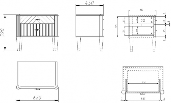 Модульная спальня "Тиволи" из массива дуба - Латте (лак)