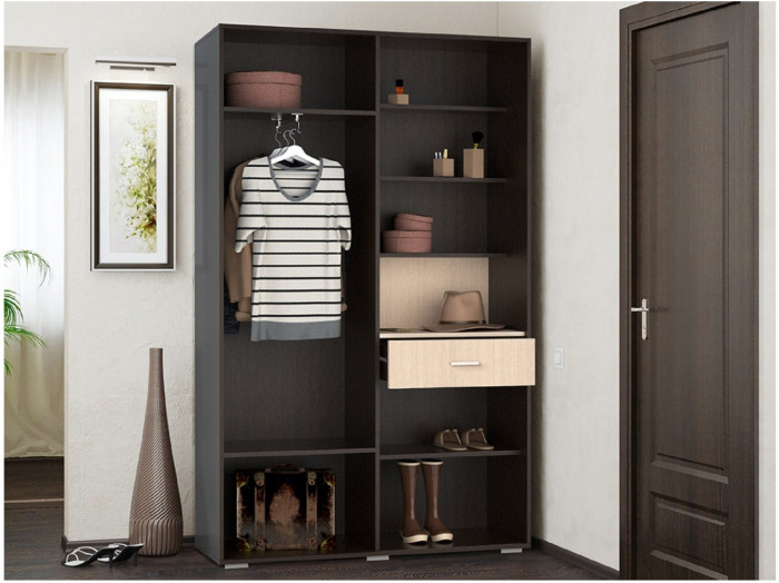 Прихожая Иннэс-4 1200 ЛДСП (Бетон Светлый / Камень Темный)