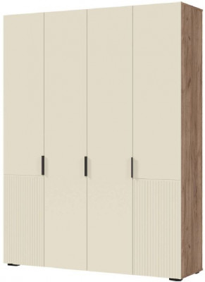 СОНАТА ШК 04 Шкаф 4-х створчатый (1600х2100х460) Фасад МДФ МОНО КЕРАМИКА/Корпус ДУБ КРАФТ ТАБАЧНЫЙ