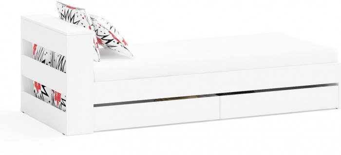 Ксения Кровать с ящиками 0900, белый