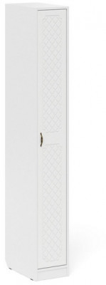 Прихожая П-6-500 Пенал, белая шагрень/фасады МДФ белое дерево фрезеровка ромб