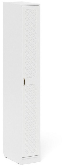 Прихожая П-6-500 Пенал, белая шагрень/фасады МДФ белое дерево фрезеровка ромб