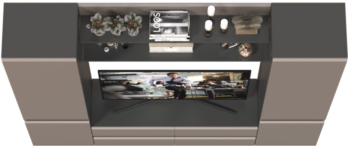 Сидней Комплектация № 067, корпус: антрацит/фасады: МДФ веллюто капучино