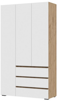 Хелен ШК 06 Шкаф 3х створчатый (1200х2080х460) белый/дуб крафт золото