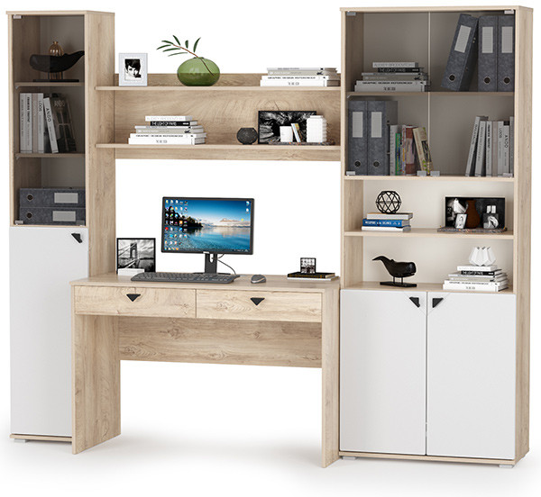 Бостон № 42, дуб эндгрейн элегантный/фасады МДФ милк рикамо софт