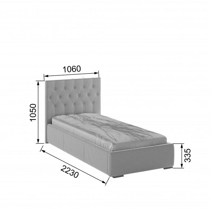 Октавия Кровать интерьерная 900 светло-серый ромб, ПМ